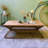 Retro Burlywood Solid Wood Rectangular Coffee Table