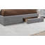 Ensemble de lit double tapissier contemporain gris clair en tissu gris clair avec tiroirs de rangement et ensemble de lit 1 pièce-1340930980