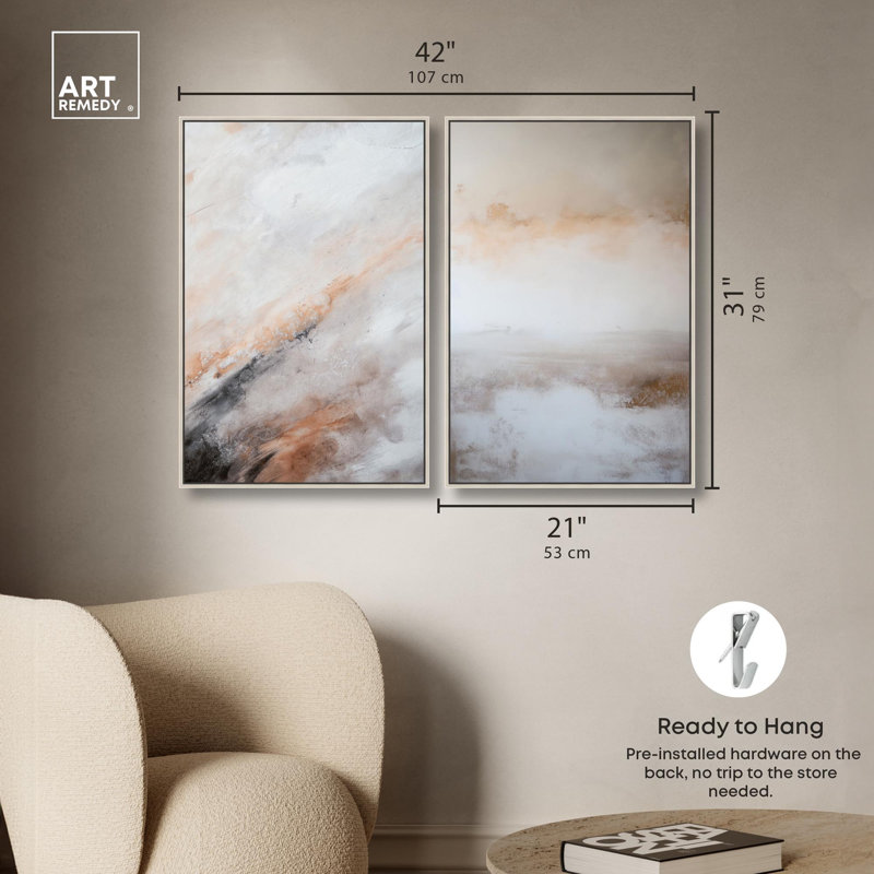 Nebula Grains Set Canvas Print Gold Boho Wall Decor Set by Art Remedy, Black Frame, 10 x 15, H 31 po x l 21 po, Cadre argenté