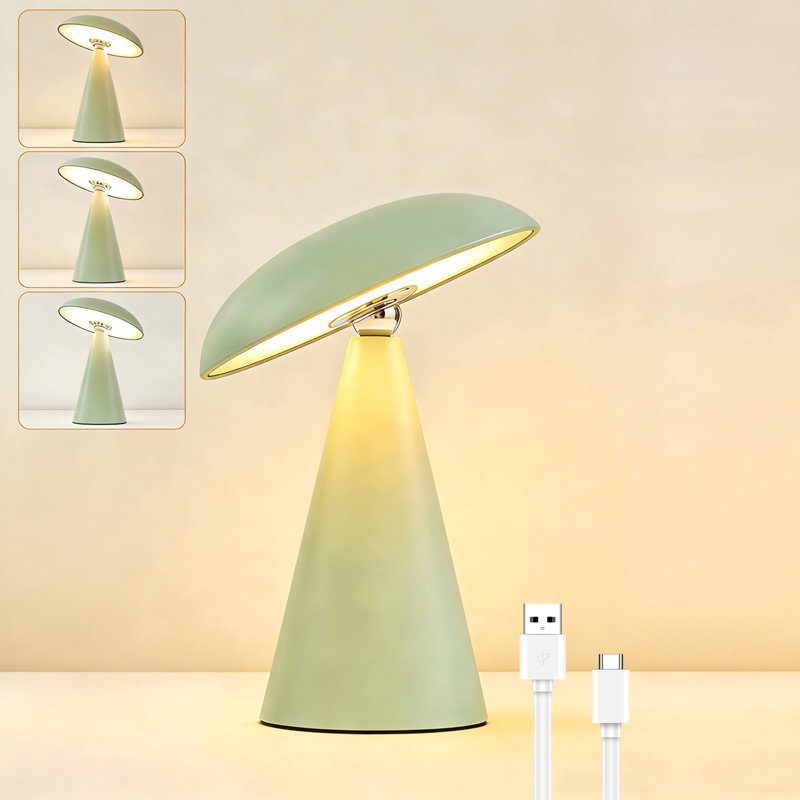 Rechargeable Bedside Table Lamp, Portable LED, Green