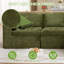 Canapé modulaire spacieux, chenille verte, confort moderne pour la maison