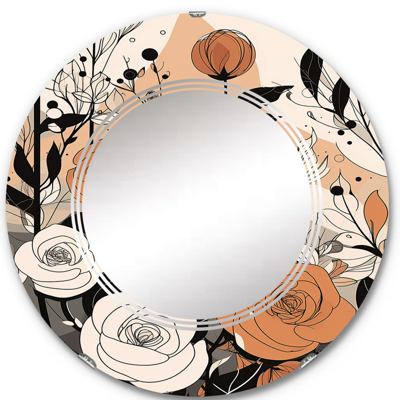 Dizi - Miroir mural moderne rond, 24 po x 24 po
