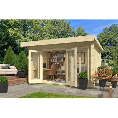 Technoflex Chic-Sheds Whistler 1 Solid Wood Garden Shed 14-Ft X 10.5-Ft With 1 Double Door And 2 Windows