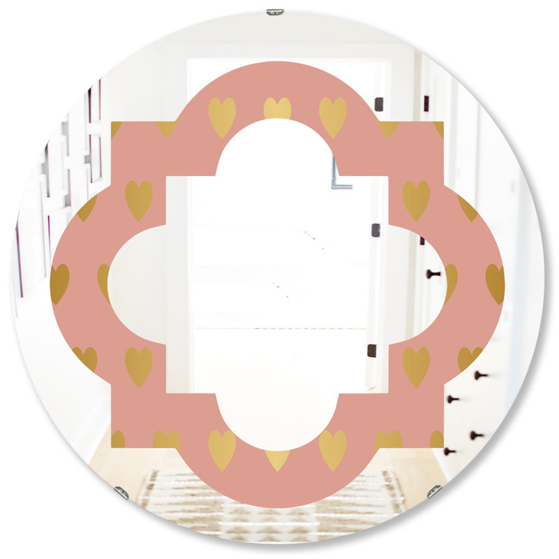 Miroir mural sans cadre Quatrefoil Hearts, H 31,5 po x l po