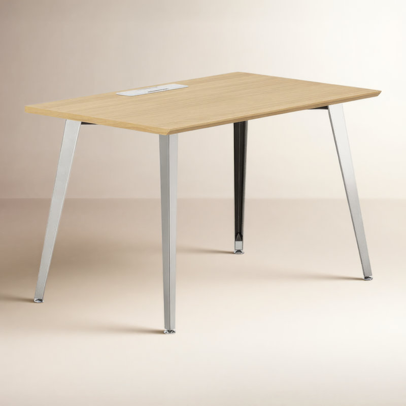 Office Desk, 30" H x 48" W x 24" D, Woodgrain, Mirror