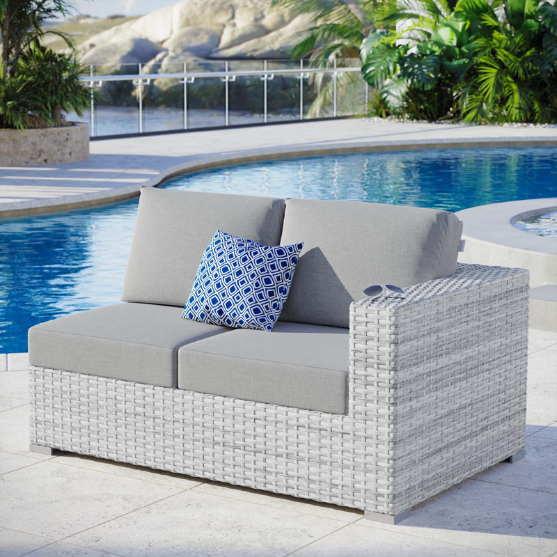 Convene Outdoor Patio Left-Arm Loveseat, Gray, Right Hand Facing