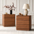 Table de chevet minimaliste, élégante et incurvée à 3 tiroirs (lot de 2)