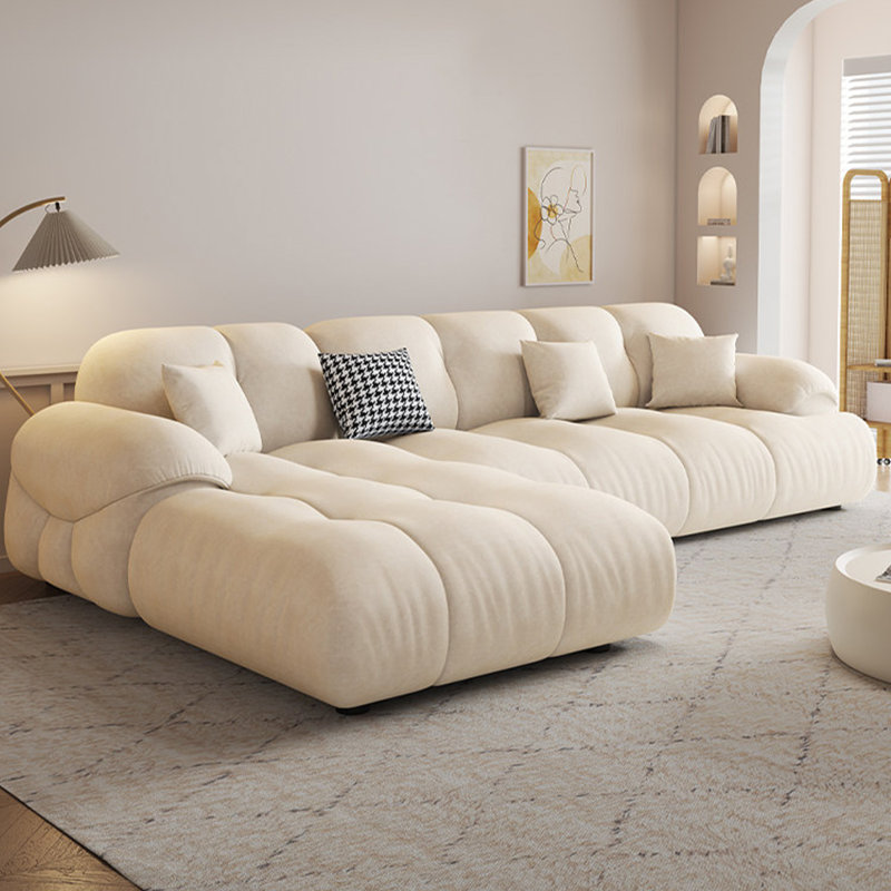 Canapé modulaire 2 pièces rembourré, 27.56" H x 112.2" W x 66.93" D, Left Hand Facing, Beige