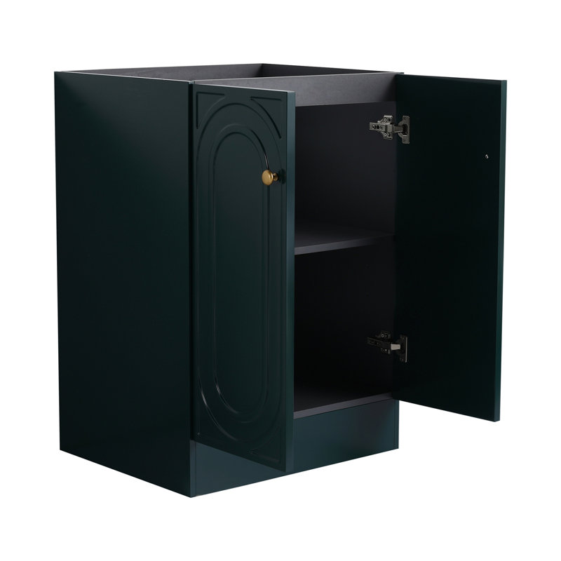 Meuble-lavabo autoportant sans lavabo, Vert foncé