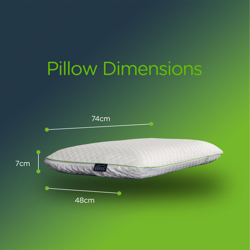 Snuggledown Blissful Bamboo Memory Foam Zipped Cover Pillow Machine Washable 74 x 48 cm