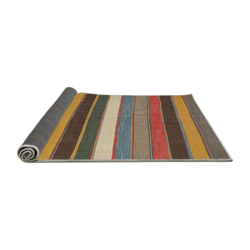 Tapis noir/beige/gris contemporain, Carré 5 pi