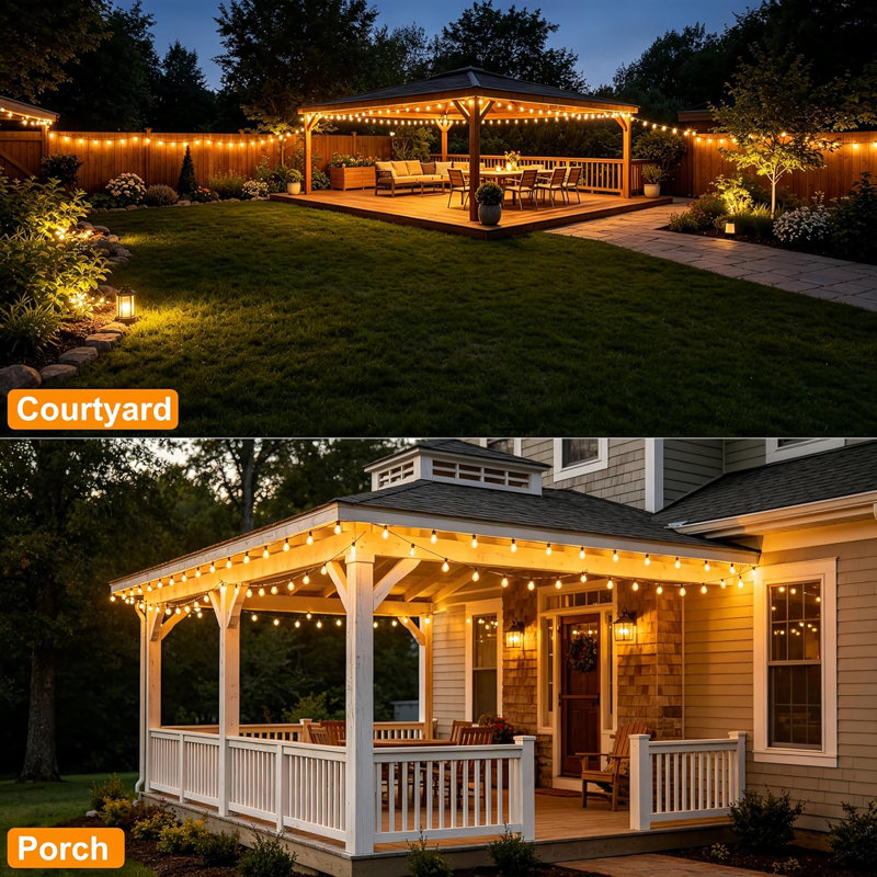 Guirlande d'extérieur de qualité commerciale St38 - ampoules Edison rétro - éclairage imperméable ultime pour les mariages et les grandes cours