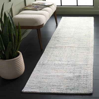 Tapis gris / ivoire en laine / coton touffeté à la main Ebony 926