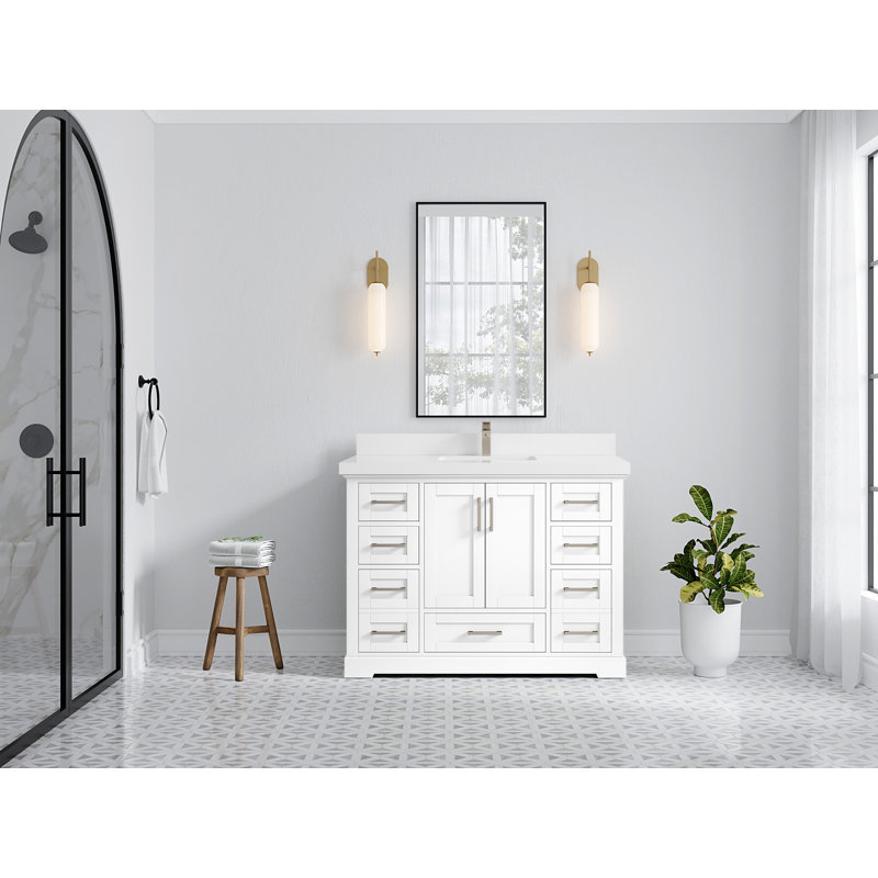Meuble-lavabo simple l 48 po x P 22 po x H 36 po Esin, Blanc