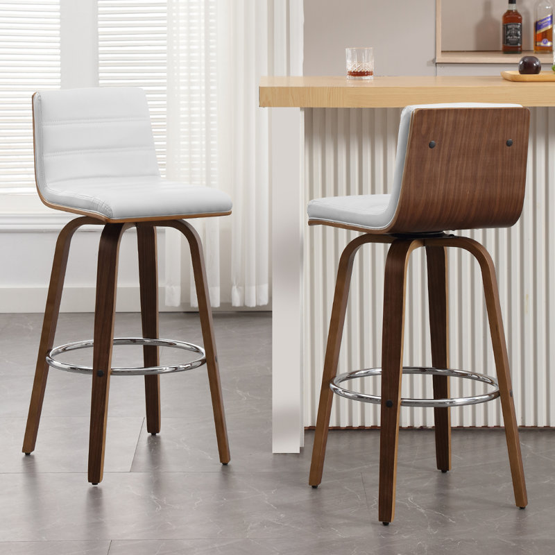 Tabouret pivotant rembourré, Tabouret de bar (siège d'une hauteur de 29 po), Beige