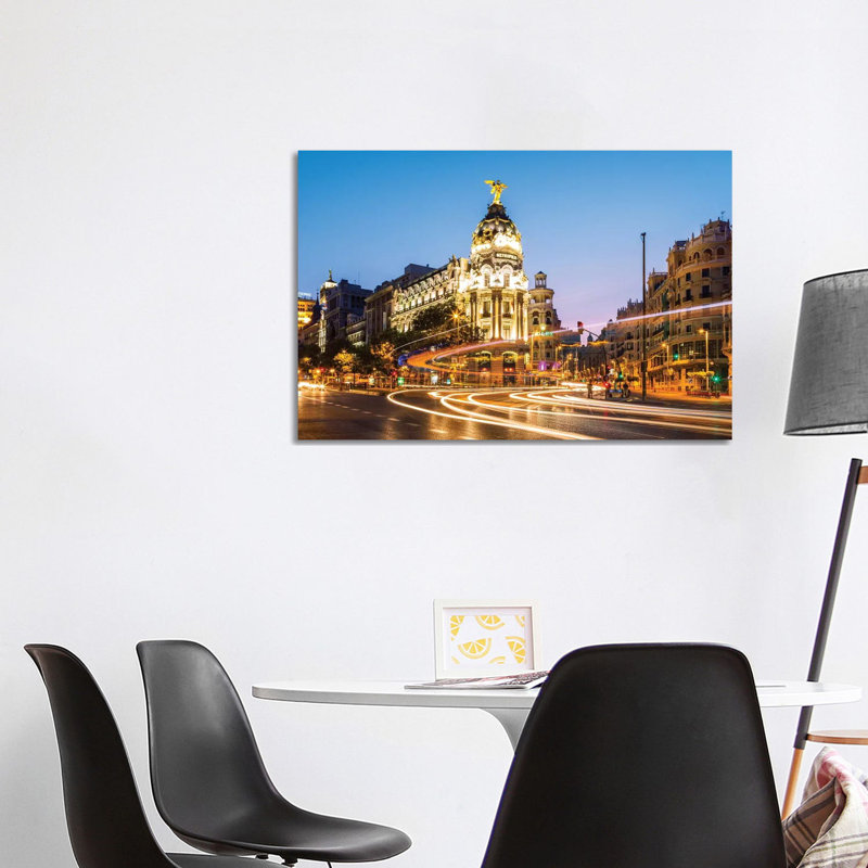 Night In Madrid, Spain by Matteo Colombo - Wrapped Canvas Print, 101.6 cm H x 66.04 cm W x 1.91 cm D