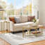 Round Side Table With Metal Frame & Glass Top-646176538
