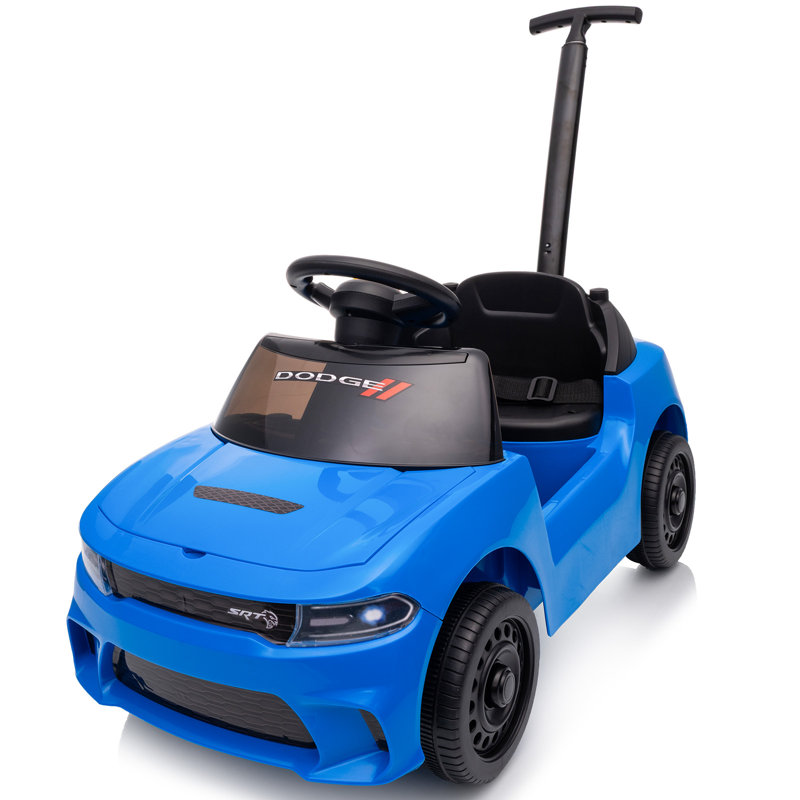 Voiture à pousser Dodge SRT sous licence pour tout-petits, jouet à pousser avec poignée réglable en hauteur (3 positions) pour les enfants de 1 à 3 ans - Bleu