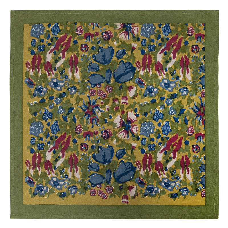 100% Cotton Square, Blue/Vert
