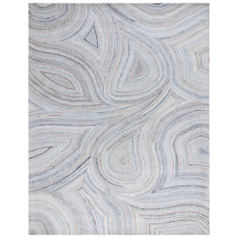 Tapis abstrait beige / bleu Abstract 147, Rectangle 4 pi x 6 pi
