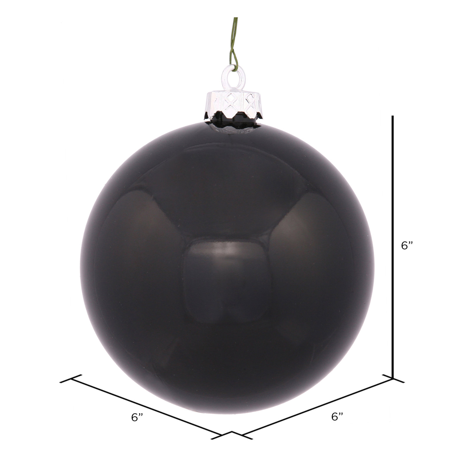 The Holiday Aisle® 6" Shatterproof Bauble, Black
