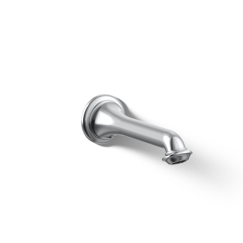 Artifacts Wall-Mount Bath Spout with Turned Design, Polished Chrome