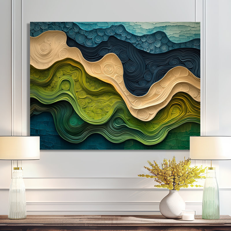 Braunsté Biomorphism Earth Ephemeral Pathway VI - Abstraction lyrique, art mural, H 30 po x l 40 po, Toile tendue