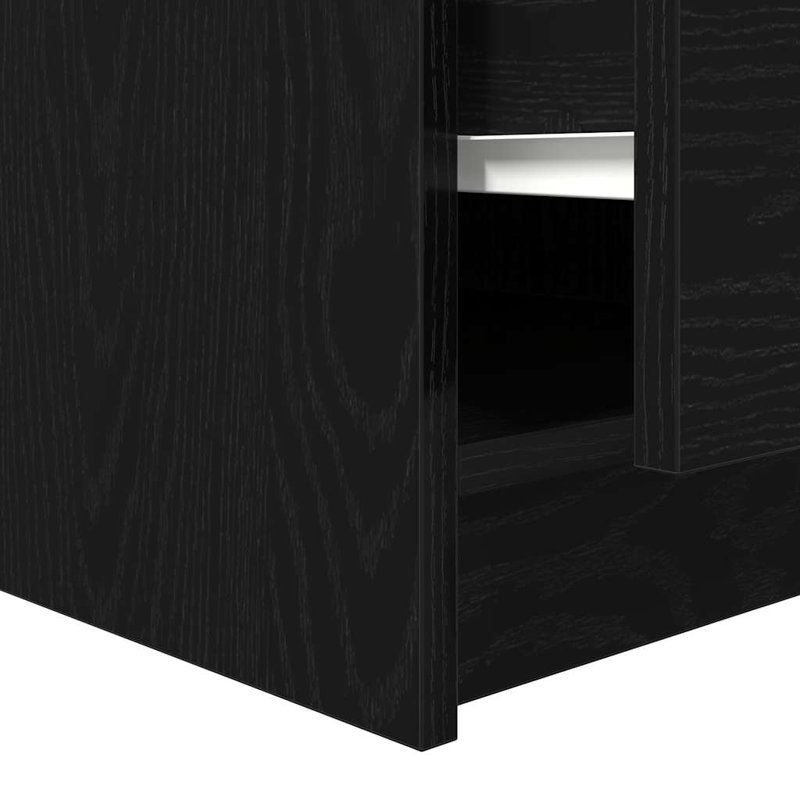 Coffee Table with Storage, 40" H x 100" L x 100" W, Black Oak