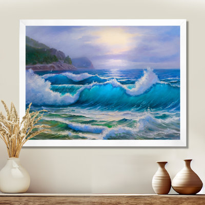 Morning Sunlight On The Sea Waves XIII " Morning Sunlight On The Sea Waves XIII " Painting Print