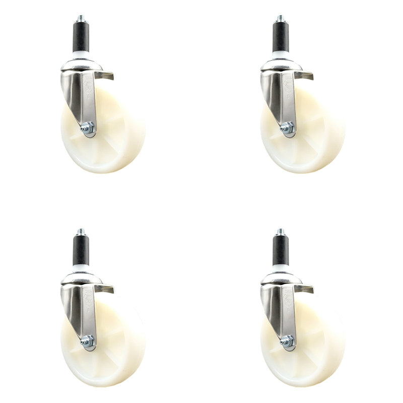 Ensemble de roulettes extensibles pivotantes en nylon, H 5 po x l 5 po