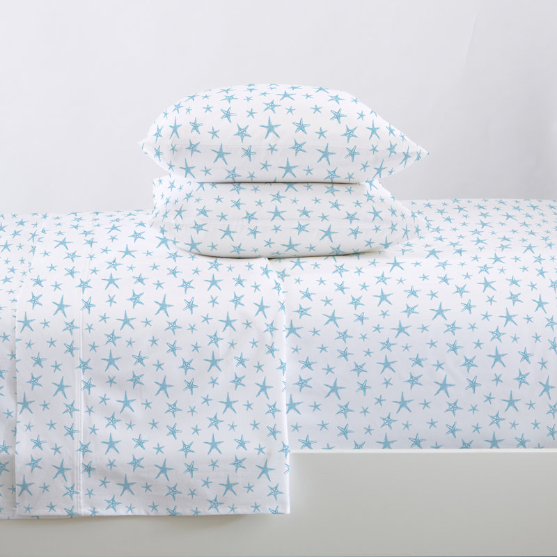 Twin Coastal Palm Tree Print Microfiber Sheet Set