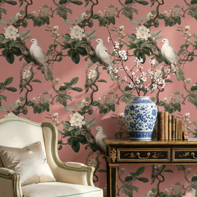 Adhésif mural floral rétro avec motif floral
