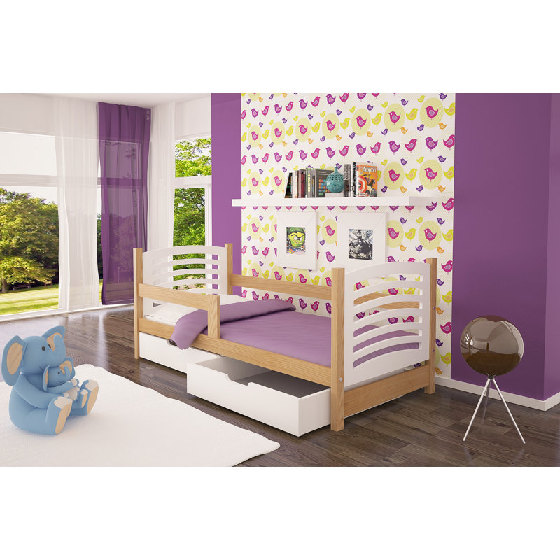 Griff European Toddler (80 X 180cm) Bed and Mattress by Harriet Bee, White