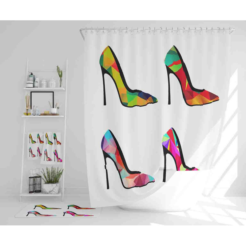 Nashaun Polyester Shower Curtain Set