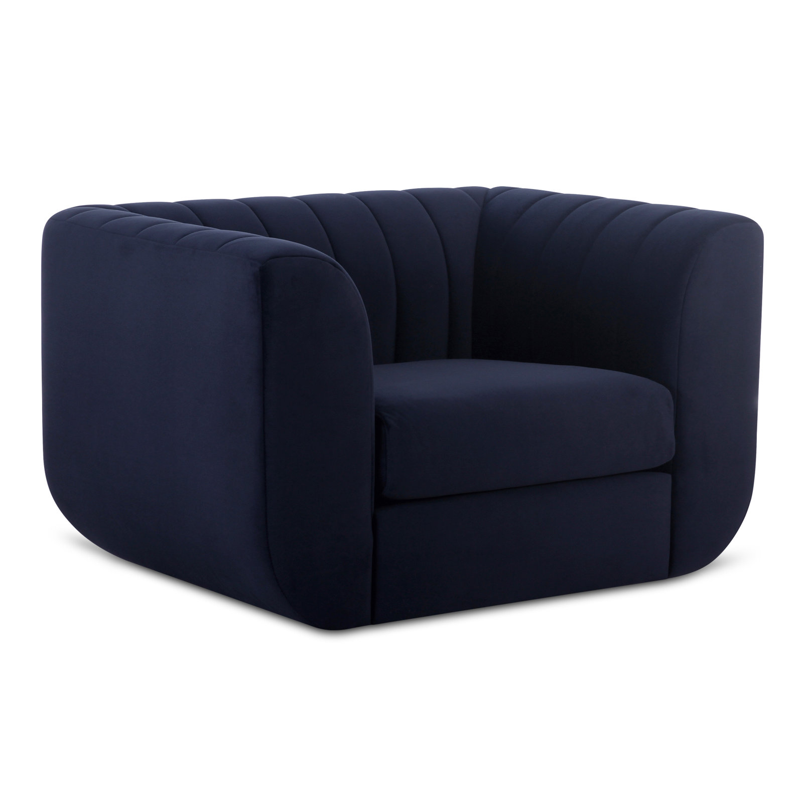 Daley Upholstered Accent Chair, Deep Blue Performance Velvet