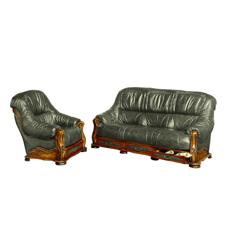 Dodsworth 2 - Piece Faux Leather Living Room Set, Grey