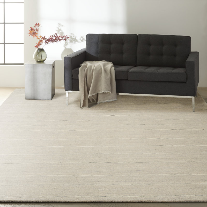 Solid Colour Hand Woven Area Rug, Rectangle 96 x 120cm