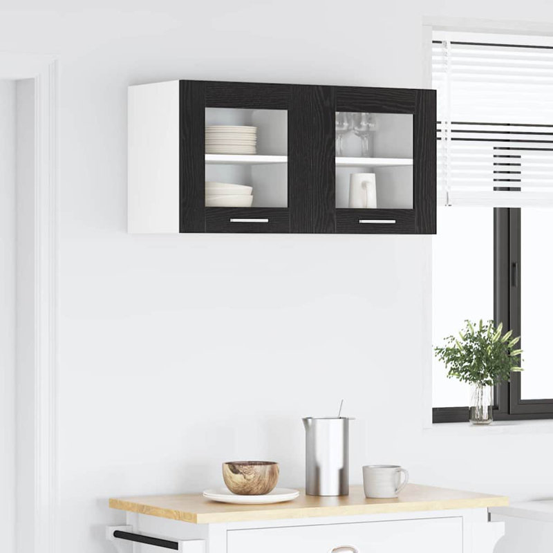Vidaxl Hanging Cabinet With Door Riga 2 Pcs Sonoma Oak 40 X 31 X 40 Cm, Black