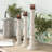Mango Wood Decorative White Candle Holder Set