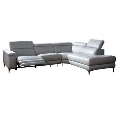 Canapé inclinable en cuir véritable de 116 po de largeur Bryd