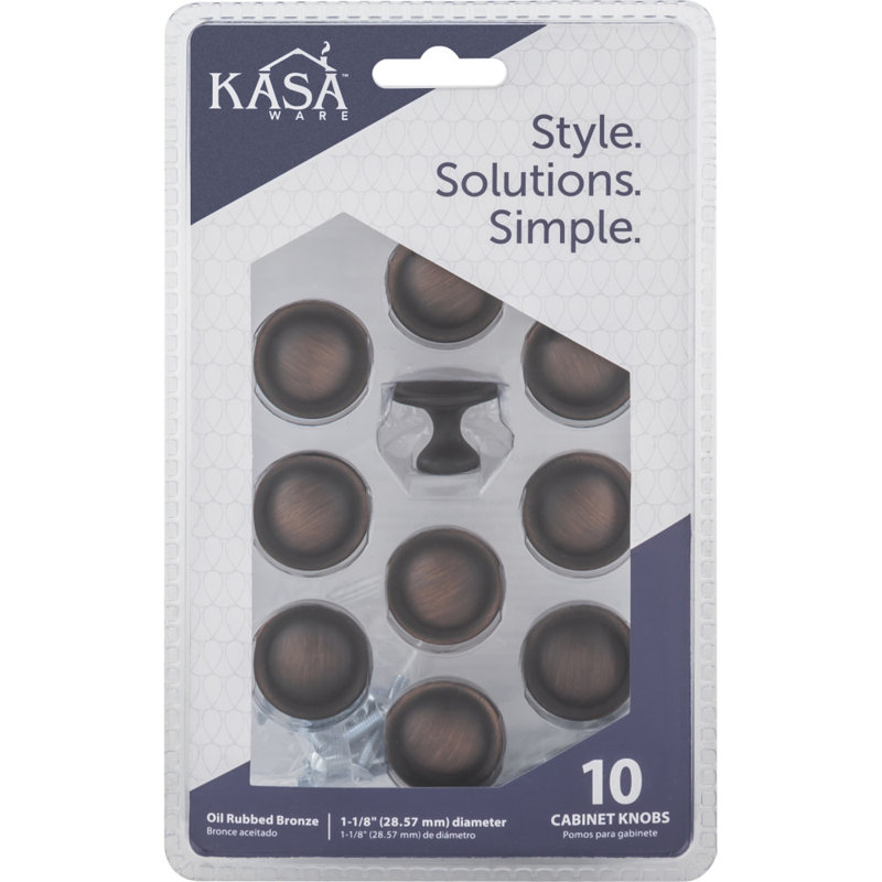 1 1/8" Diameter Mushroom Knob Multipack, Brushed Oil Rubbed Bronze