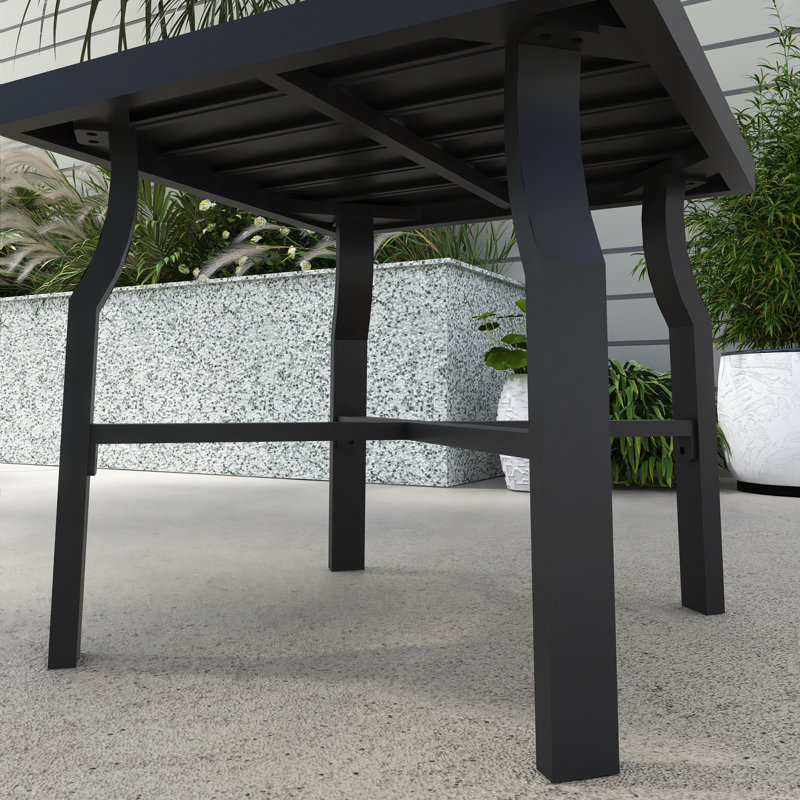 Table basse carrée d'extérieur en aluminium