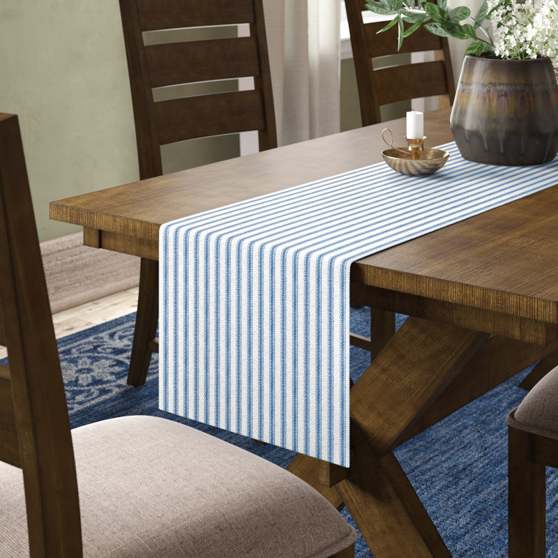Omaha Stripe Table Runner, Cornflower