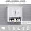Armoire murale de salle de bain à 3 niveaux avec tablette réglable et 2 portes, parfaite pour le rangement au-dessus de la toilette