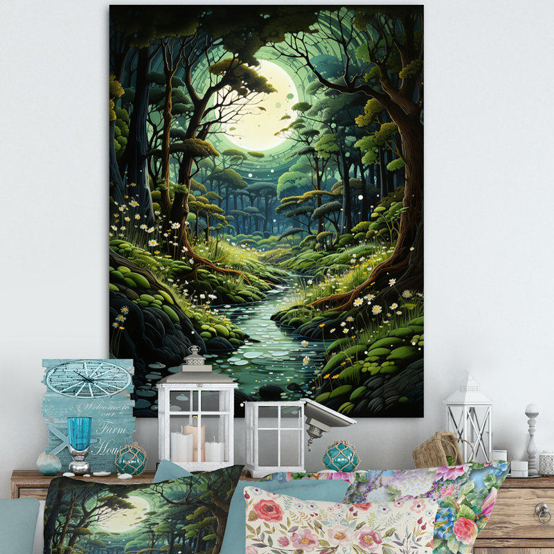 «Forest Enchanted Forest Pastoral I - Forest», art encadré, Toile tendue, H 32 po x l 24 po x P 1 po