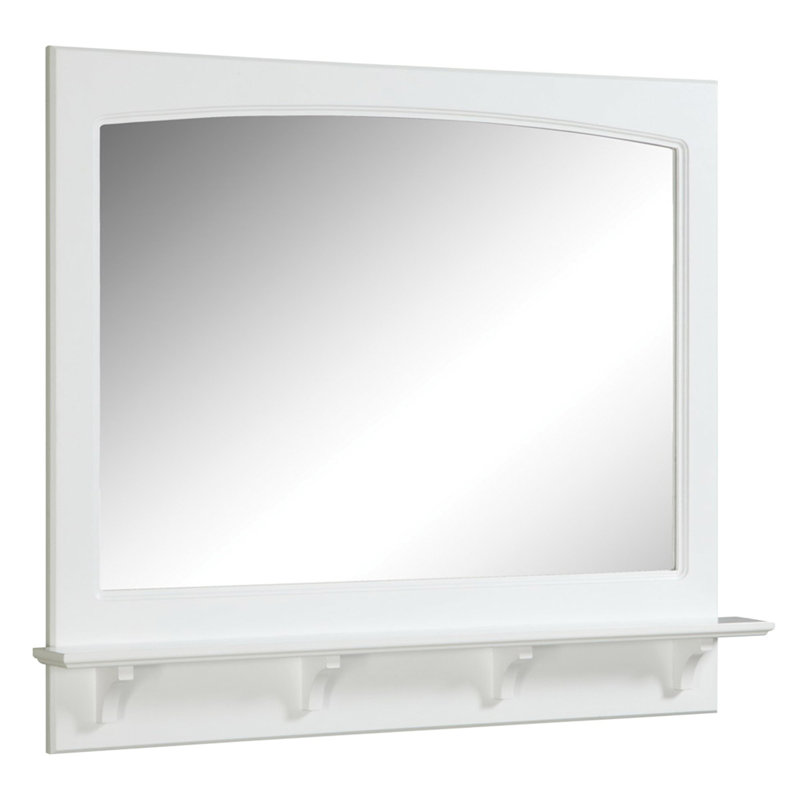 Searle Wood Wall Mirror with Shelves, 31" x 37.5"