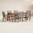 Fleur 7 Piece Eucalyptus Checkerboard Dining Set with Wicker Chairs