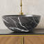 Lavabo de salle de bain en céramique 14 "avec motif de pierre, sans robinet, noir mat 14"-126237208