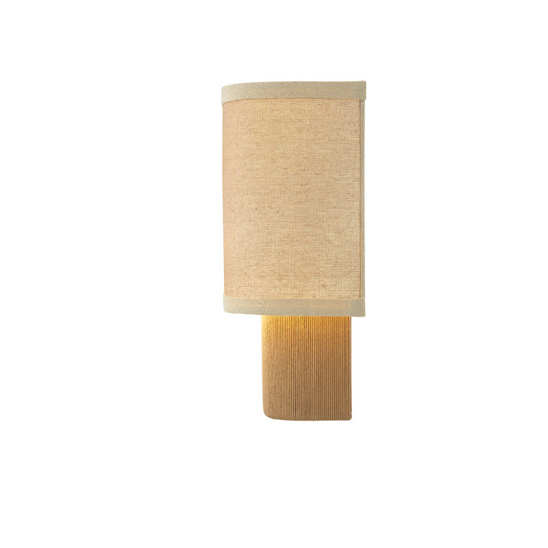 Textile - Narberth ADA Layered Fabric and Natural Rope 2-Light Wall Sconce - Horizontal