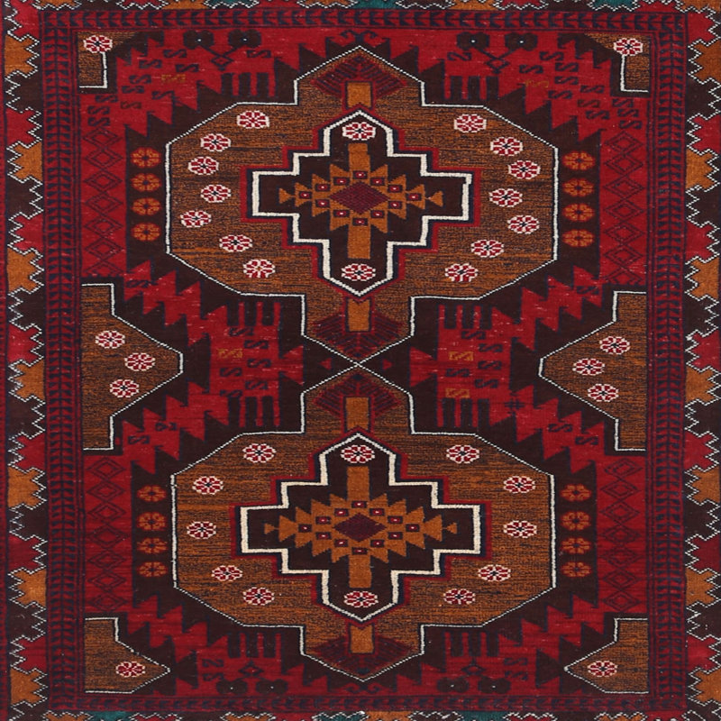 Rouge sud-ouest Martin Tapis décoratif, Carré 8 pi